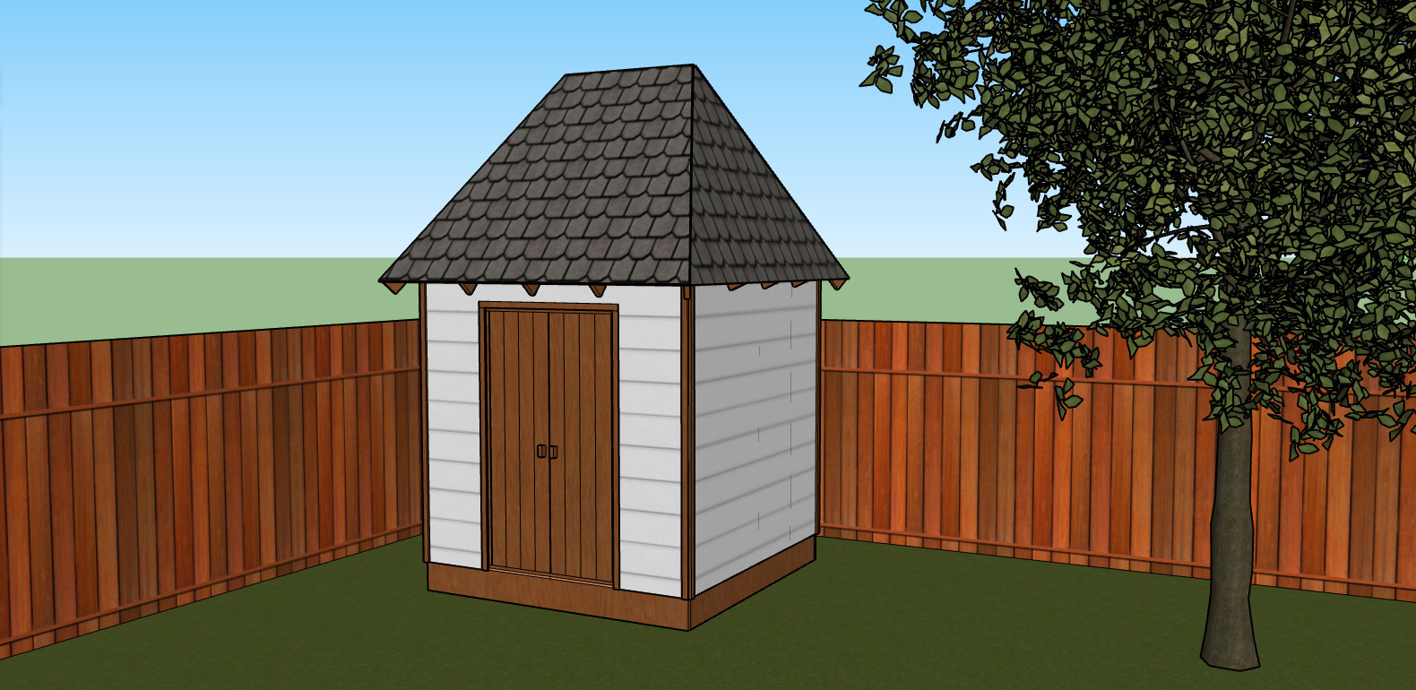 8ft x 8ft Tool Shed Building Plans Hip Roof Blueprints, Lumber list -PDF