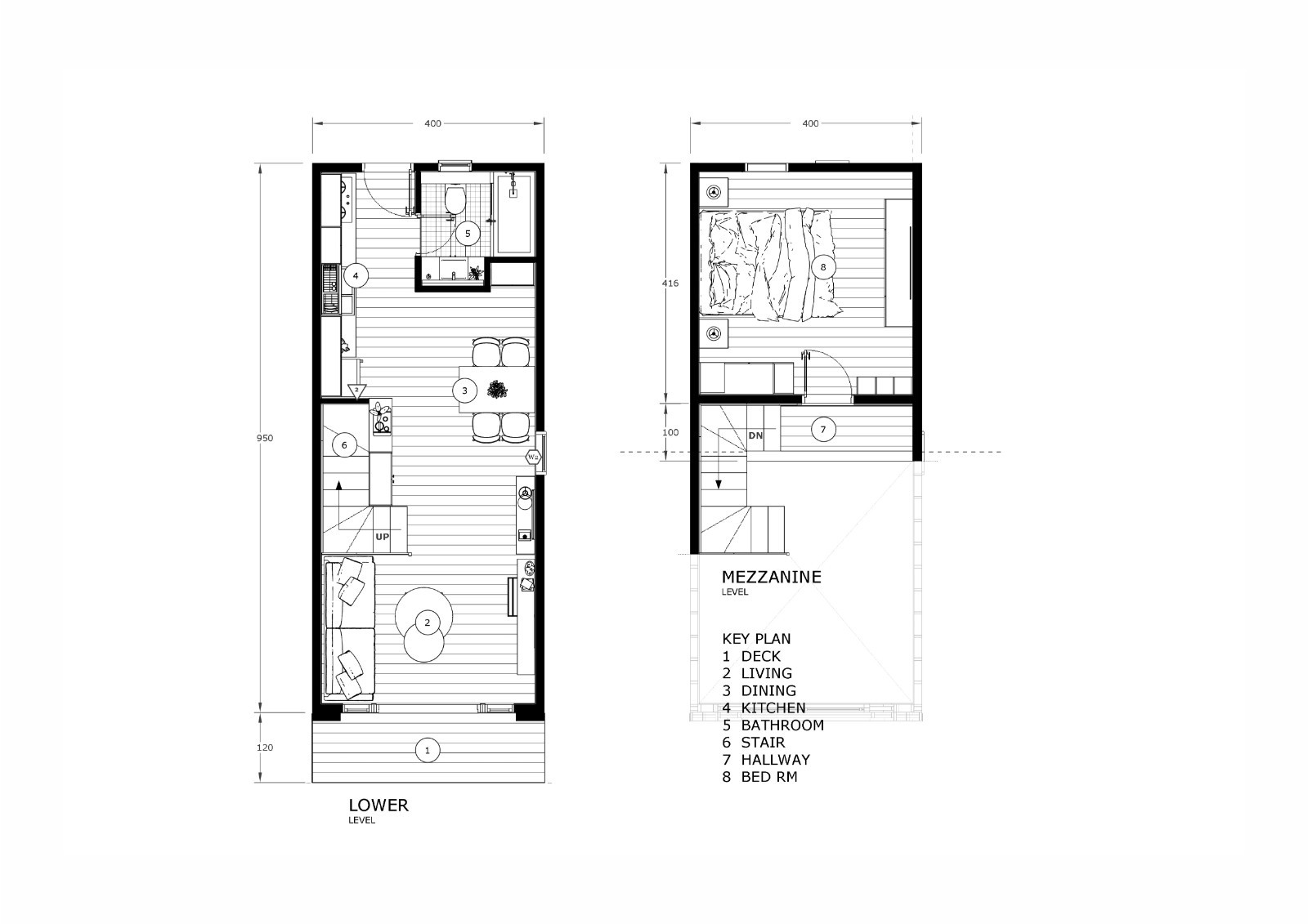 Modern Tiny House with Mezzanine 4×9 Meters | 1 Bedroom | Houseplan