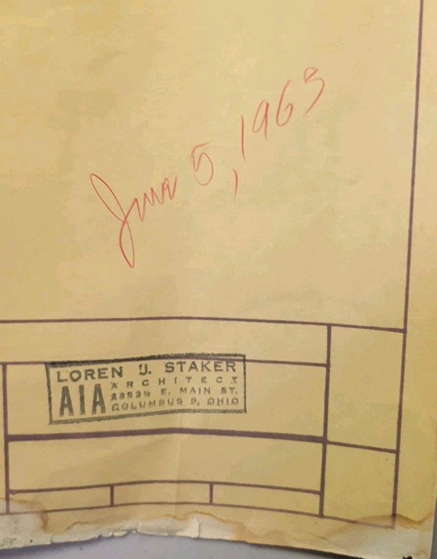 Vintag Vellum Siite Plans, Elevation Etc For 1963 Lot In Canal Fulton Oh