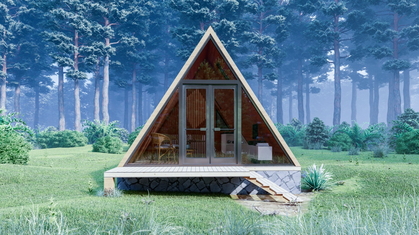 Custom Small Cabin House Plan With 3D images And PDF For Blueprint Plans