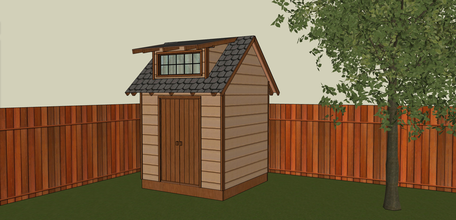 8 x 8 ft Garden/Tool Shed with Eave Build Plans Blueprints, Lumber List -PDF
