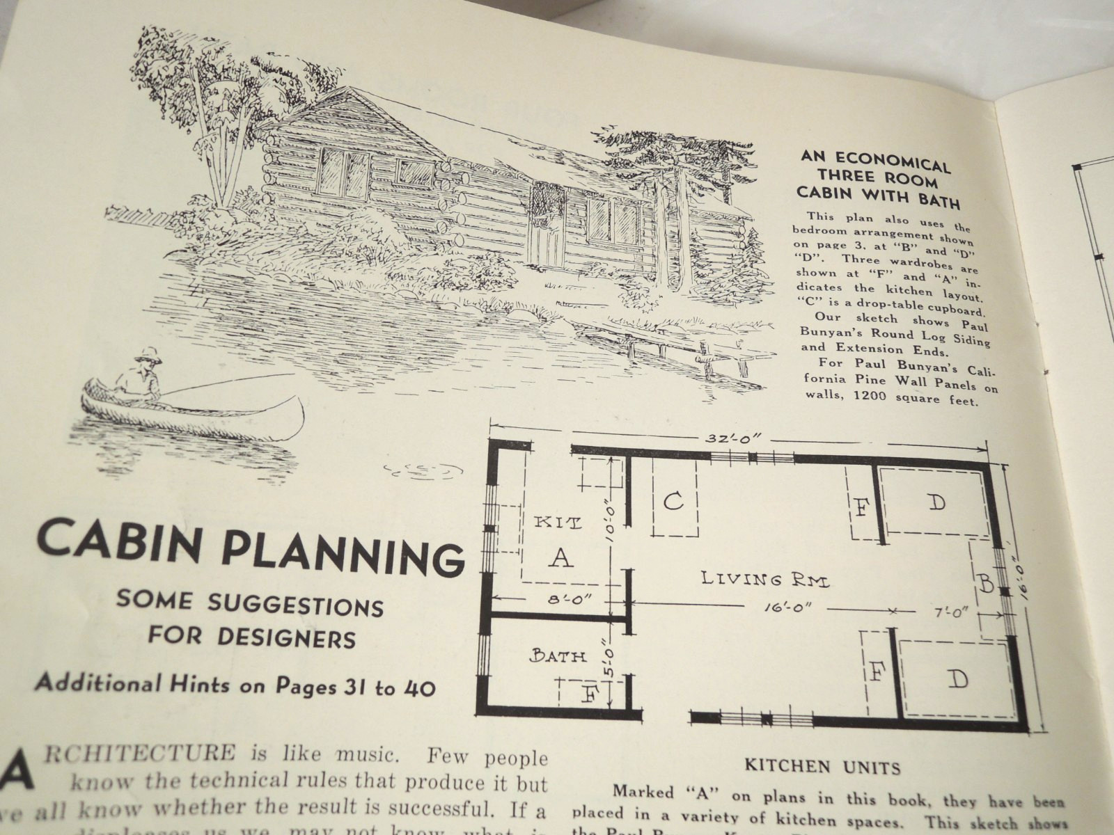 Paul Bunyan’s Log Cabin Booklet Red River Lumber 40 pp. 1937 [Acceptable]