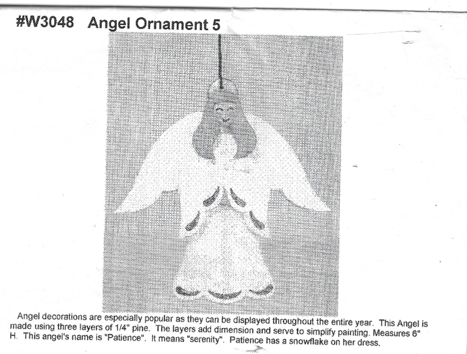 wood furniture plans~Angel Ornament 5 #W3048