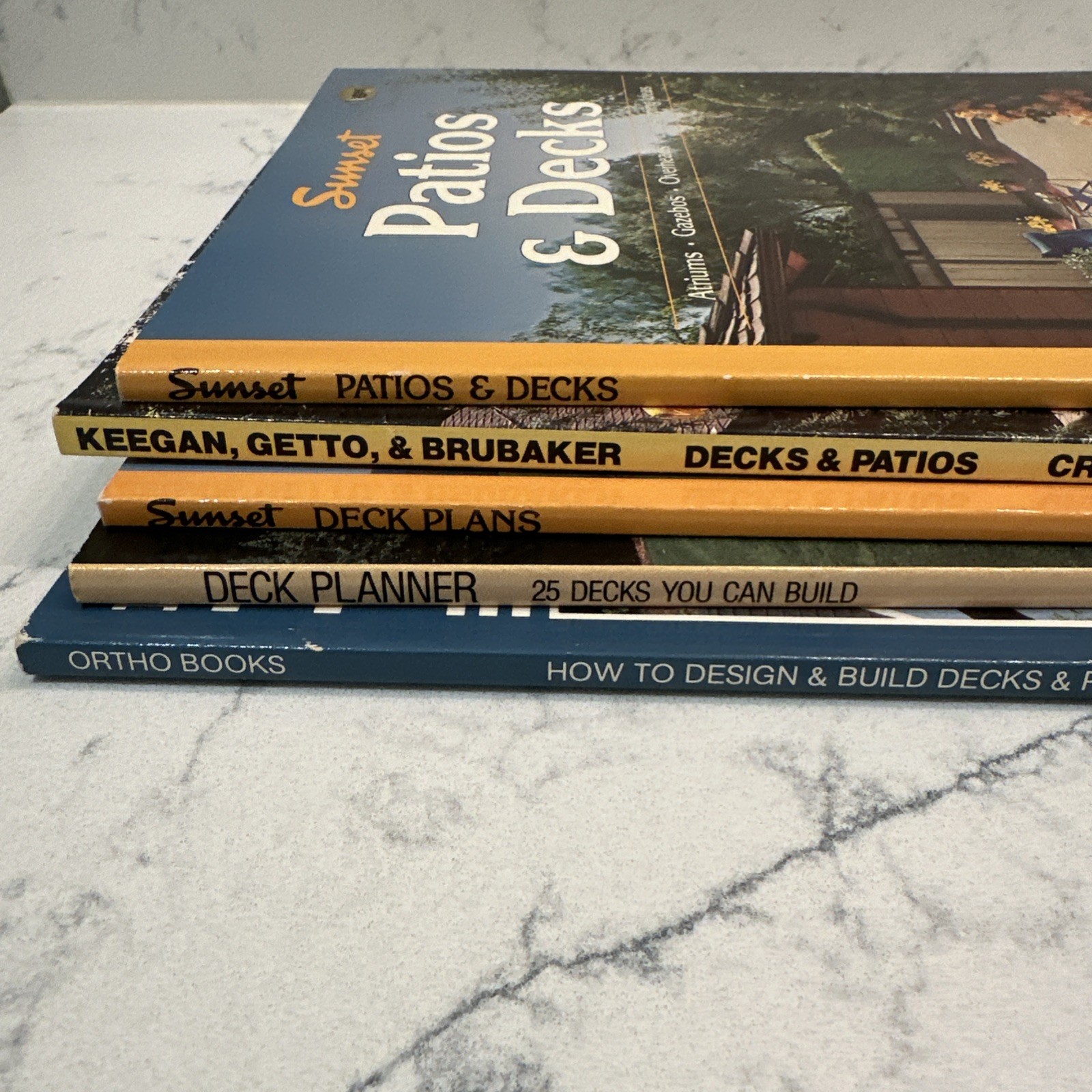 Lot of 5 Vintage DIY Deck Patio Plan Design Build Books 70s -90s Sunset