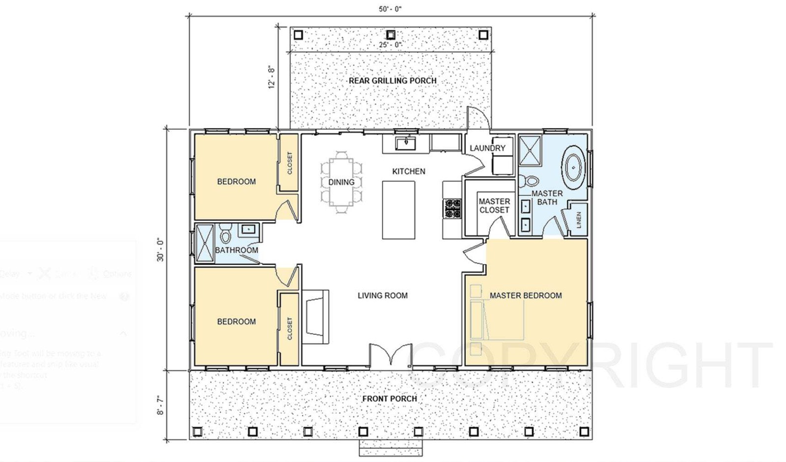 Cedar Ridge Custom House Design – Modern Ranch Farmhouse 1500 Square Feet – Draw