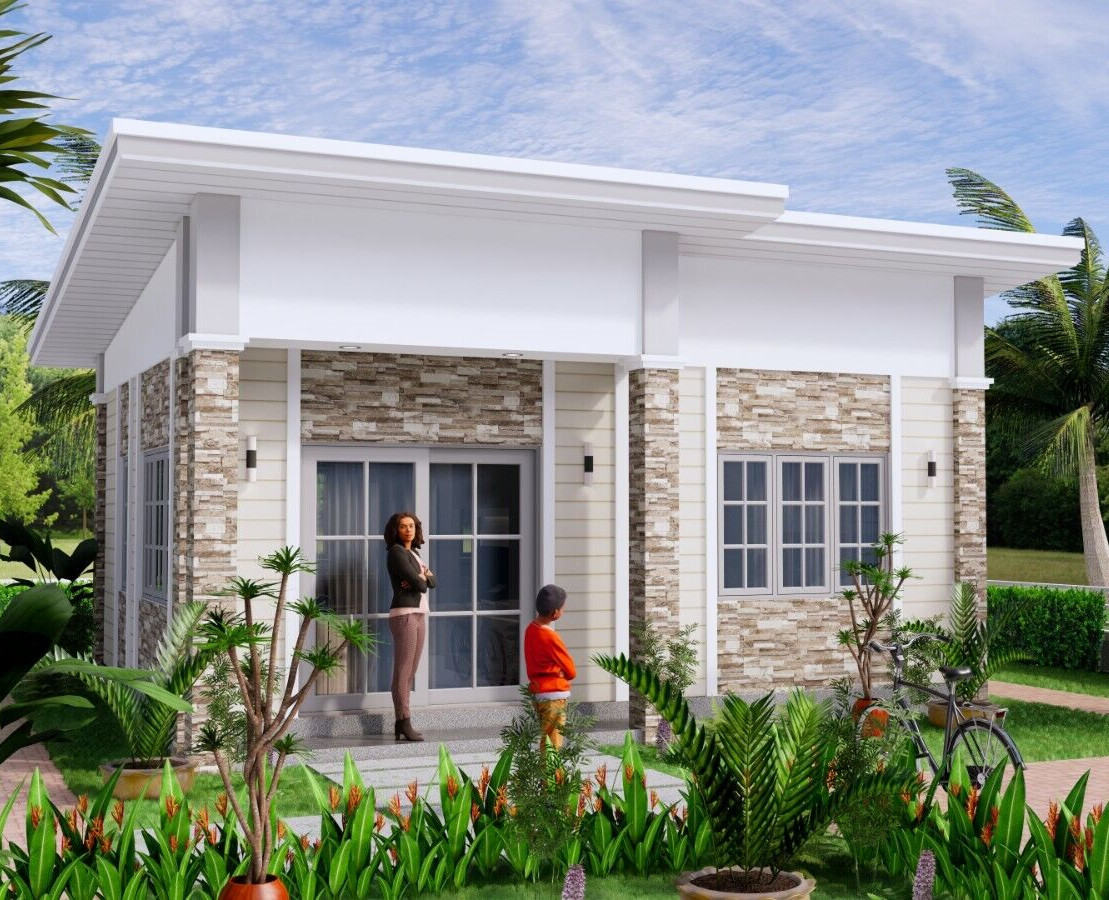Small House Design 7×7 Meter 23×23 Feet 1 Bed 1 Bath Shed PDF (A4 Hard Copy)