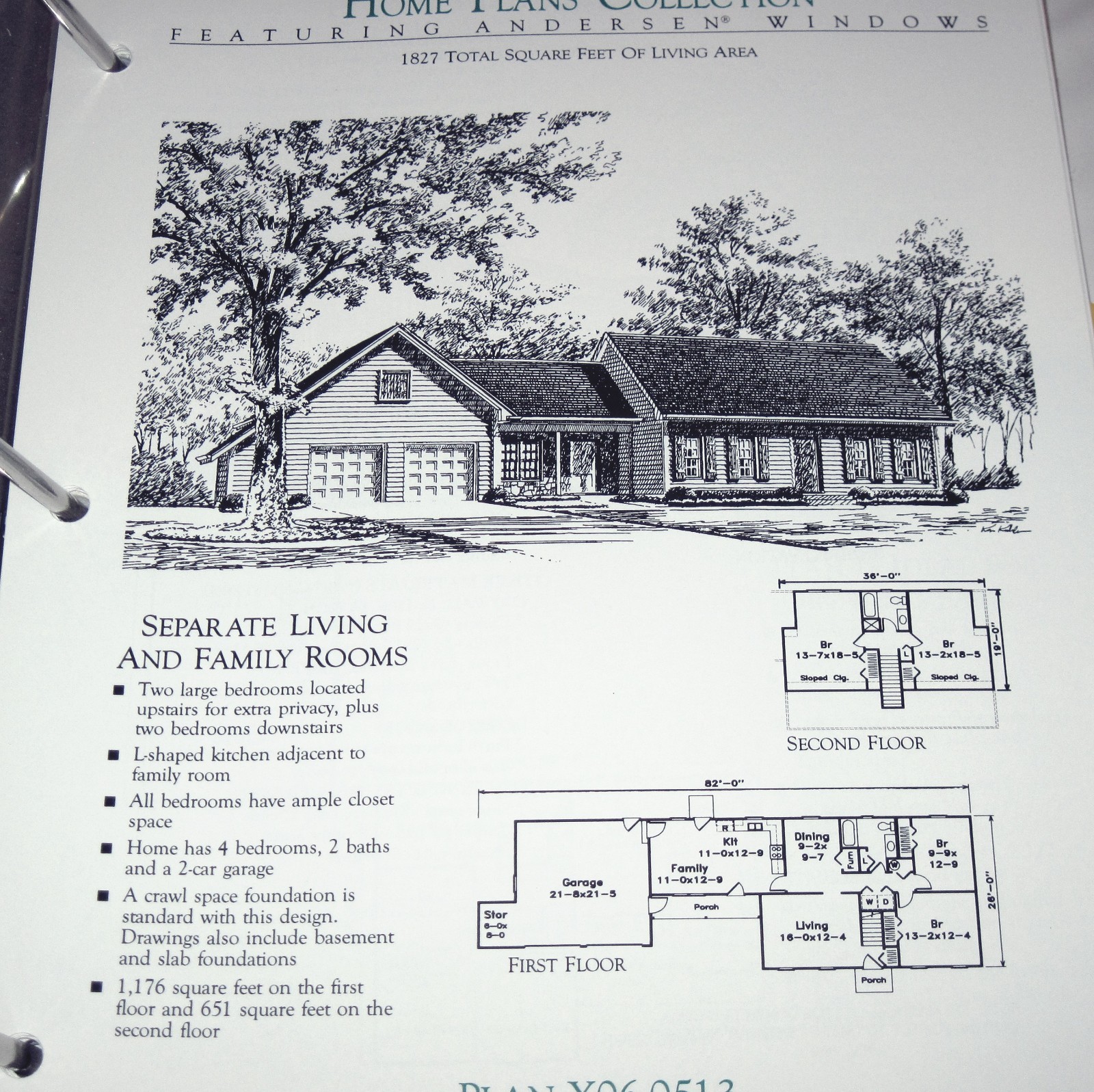 1995 Binder Book of Home Plans Featuring Andersen Windows Contractor’s Edition