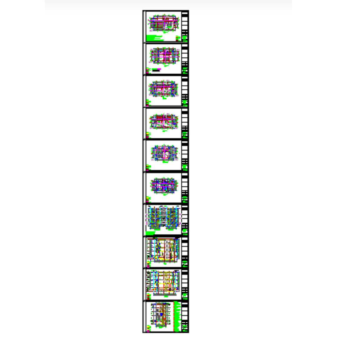 3-Story Townhouse CAD Plans – 9m x 20m Building Design Blueprints for Sale!