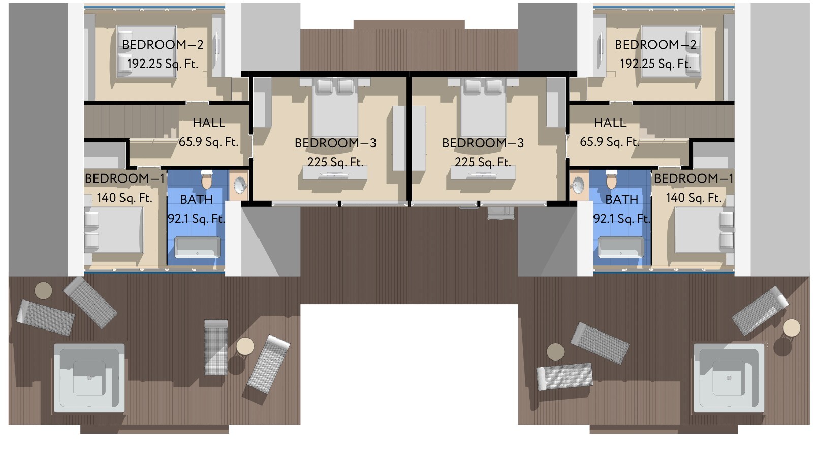 86’x45’ 6 Beds, 4 Baths Double A-Frame House Architecture Build Plans PDF.