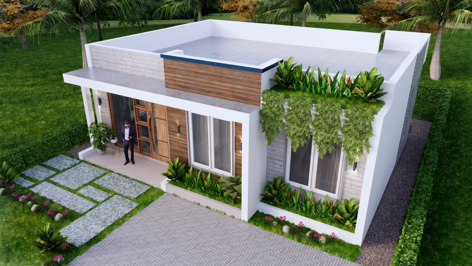 33×27 Feet Small House Design 10×8 Meter 2 Beds 2 Baths Terrace (A4 Hard Copy)