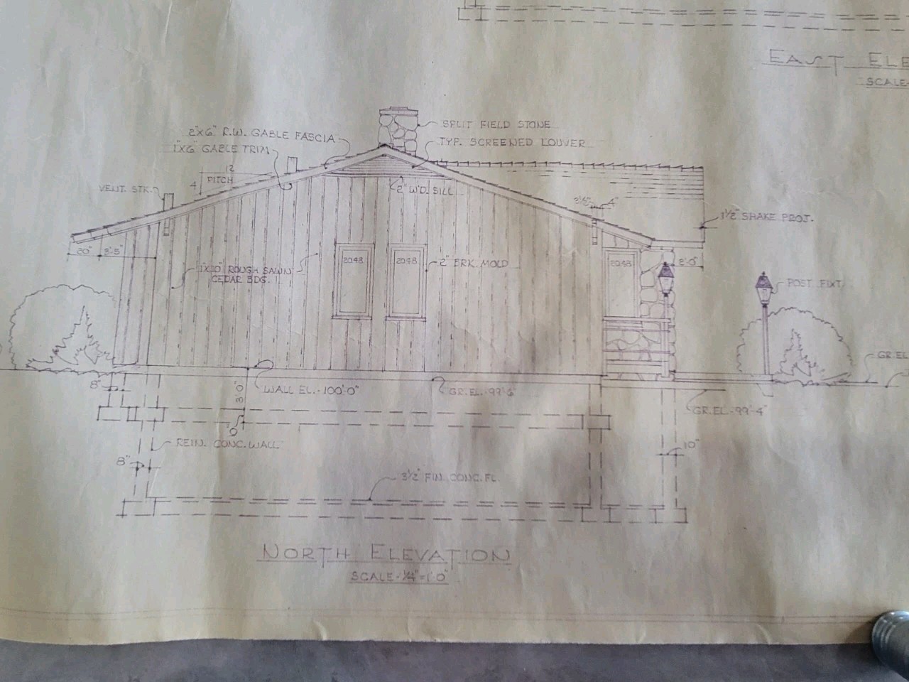 Vintage 1973 Architectural Private Residence Blueprints Bound Set 5 Sheets