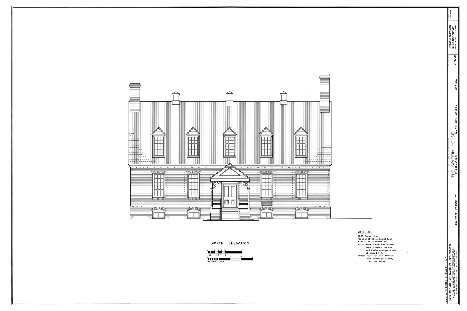 Traditional Brick Colonial Williamsburg Home, Architectural Plans, PRINTED plans