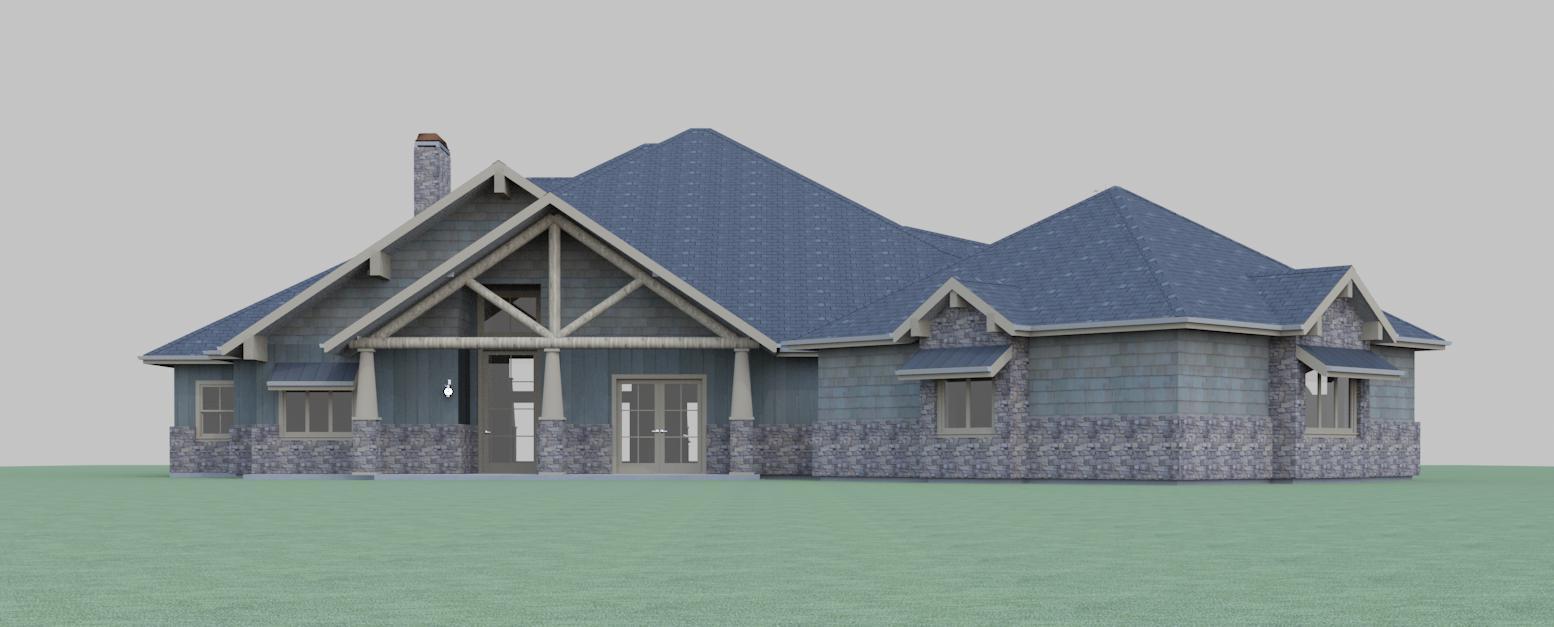 ARCHITECT DESIGNED RANCH HOUSE PLAN, 4,950 S.F!, 4BR, 3.5BA, MASTER SUITE, 2-CAR