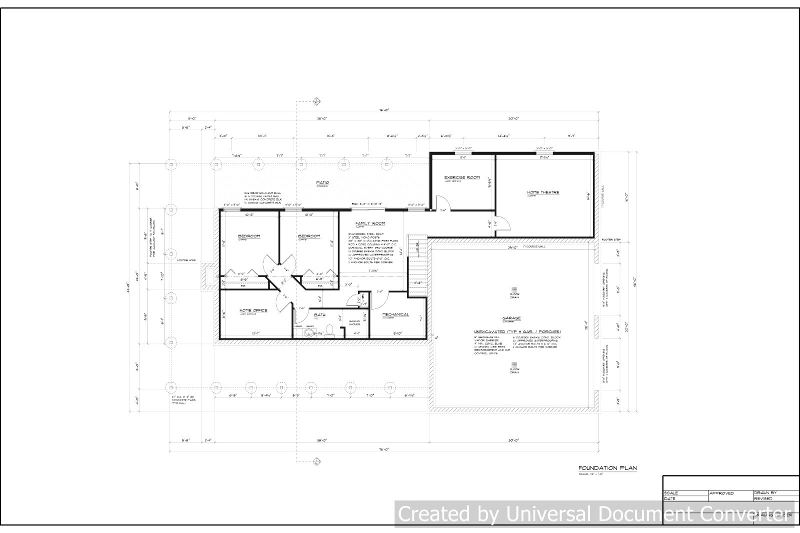Full Set of single story 3 bedroom house plans 2,530 sq ft
