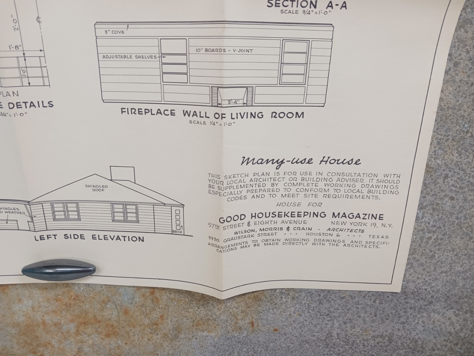 VTG 1940s 1950s Good Housekeeping Mid Century Modern Many Use House Floor Plan