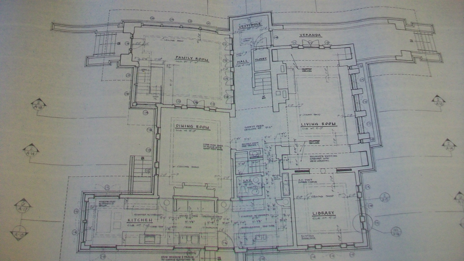 HILLS-DECARO FRANK LLOYD WRIGHT HOUSE, SET OF RESTORATION BLUEPRINTS from 1976