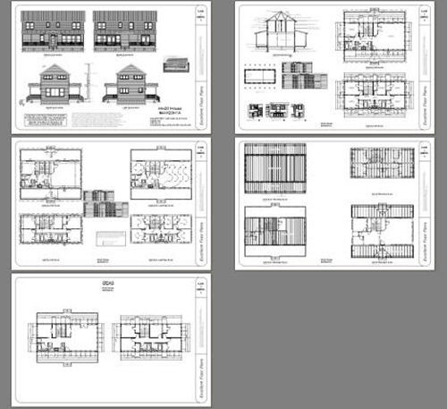 44×20 House — 6 Bedroom 3 Bath — 1,657 sq ft — PDF Floor Plan — Model 1A