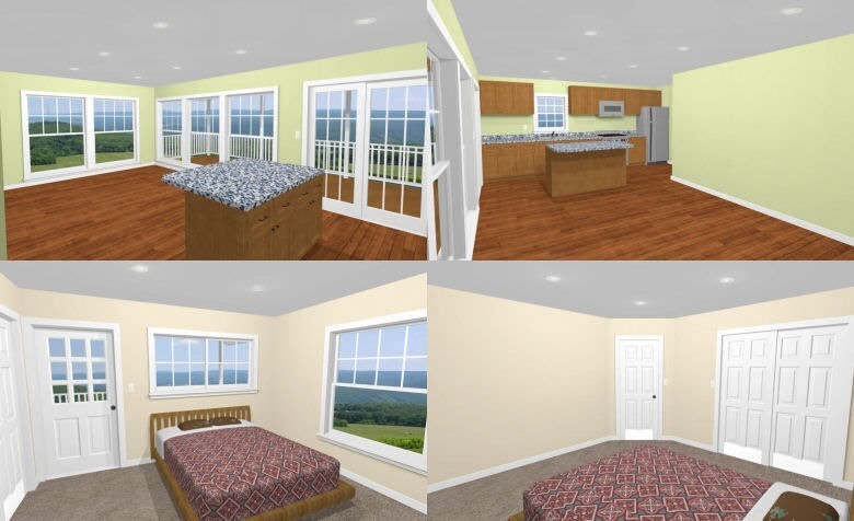 24×32 House — 1 Bedroom 1.5 Bath — 830 sq ft — PDF Floor Plan — Model 8A