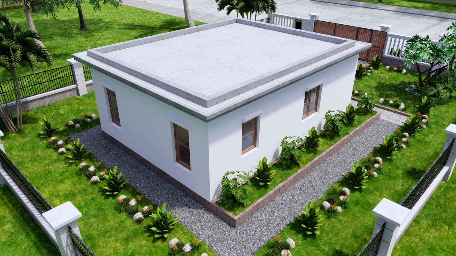 20×26 Feet Small House Plans 6×8 Meter 2 Bed 1 Bath Flat Roof PDF (A4 Hard Copy)
