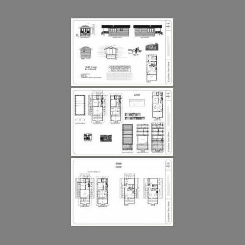 14×28 Tiny House — 391 sq ft — PDF FloorPlan — Model 3E