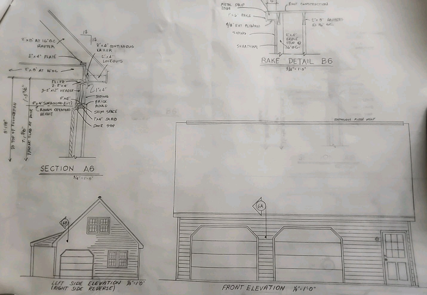 1989 Vintage 2 Story Double Car Garage Addition 18 Page Paper Blueprint Plan