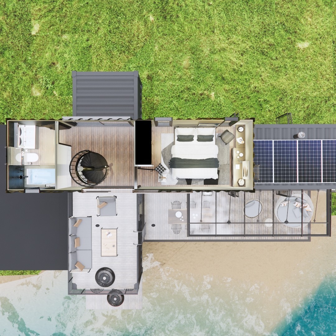Container house plans – 2 bedrooms – 2 bathrooms – Digital PDF File