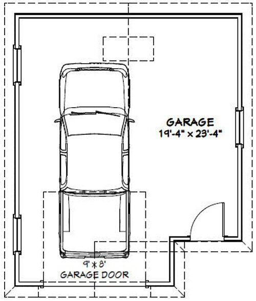 20×24 1-Car Garage — 456 sq ft — PDF Floor Plan — Model 5