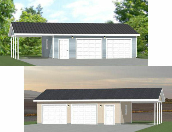 30×24 2-Car Garage — 720 sq ft — PDF Floor Plan — Model 1I and 1M