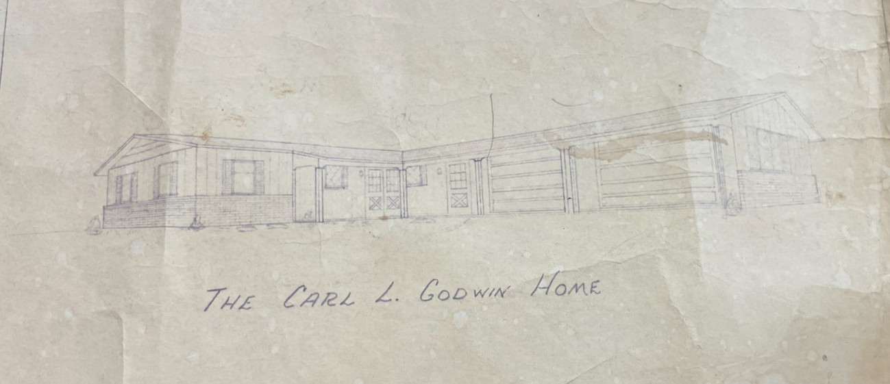 1960’s Mid Century Carl L Godwin House Blueprints Fannetta St Dexter MO