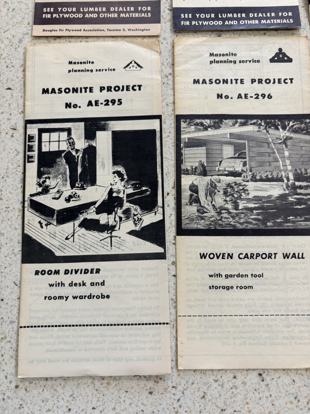 1950’s-60’s Lumber Store Handouts For DIY Projects – Blueprints – Lot Of 10