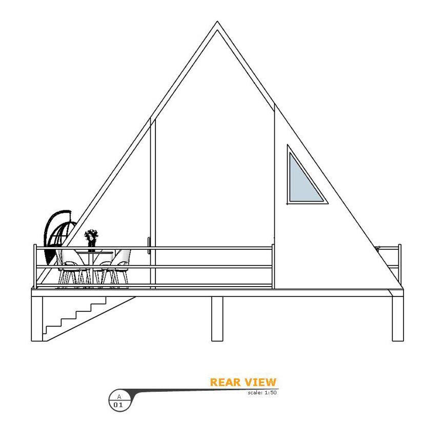 Modern A-Frame Cabin House Plan With 3D Images And PDF For Blueprint Plans