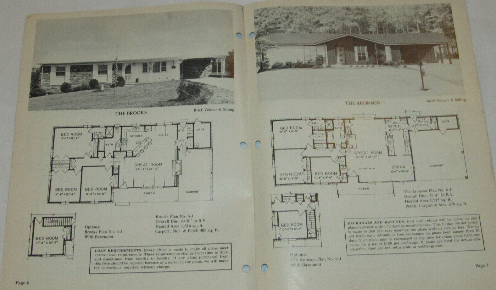 VTG 1970s ’16 HOMES FOR FAMILY LIVING-GREAT ROOM’ CATALOG OF HOUSE PLANS/LAYOUTS
