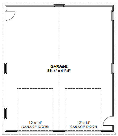 36×42 2 RV Garage – 1,512 sq ft – PDF Floor Plan – Model 1A