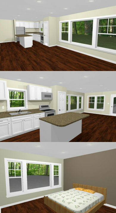 46×48 House – 1 Bedroom 1 Bath 1 RV – 1,157 sqft – PDF Floor Plan – Model 1A