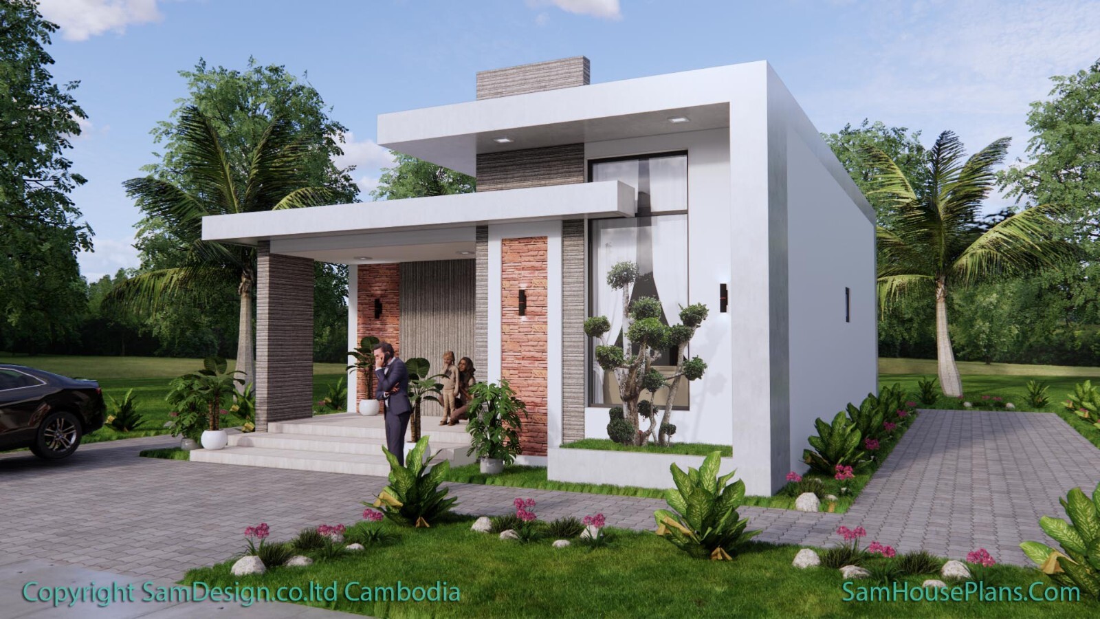 26×36 Feet House Plans 8×11 Meter 2 Beds 2 Baths Terrace Roof PDF (A4 Hard Copy)