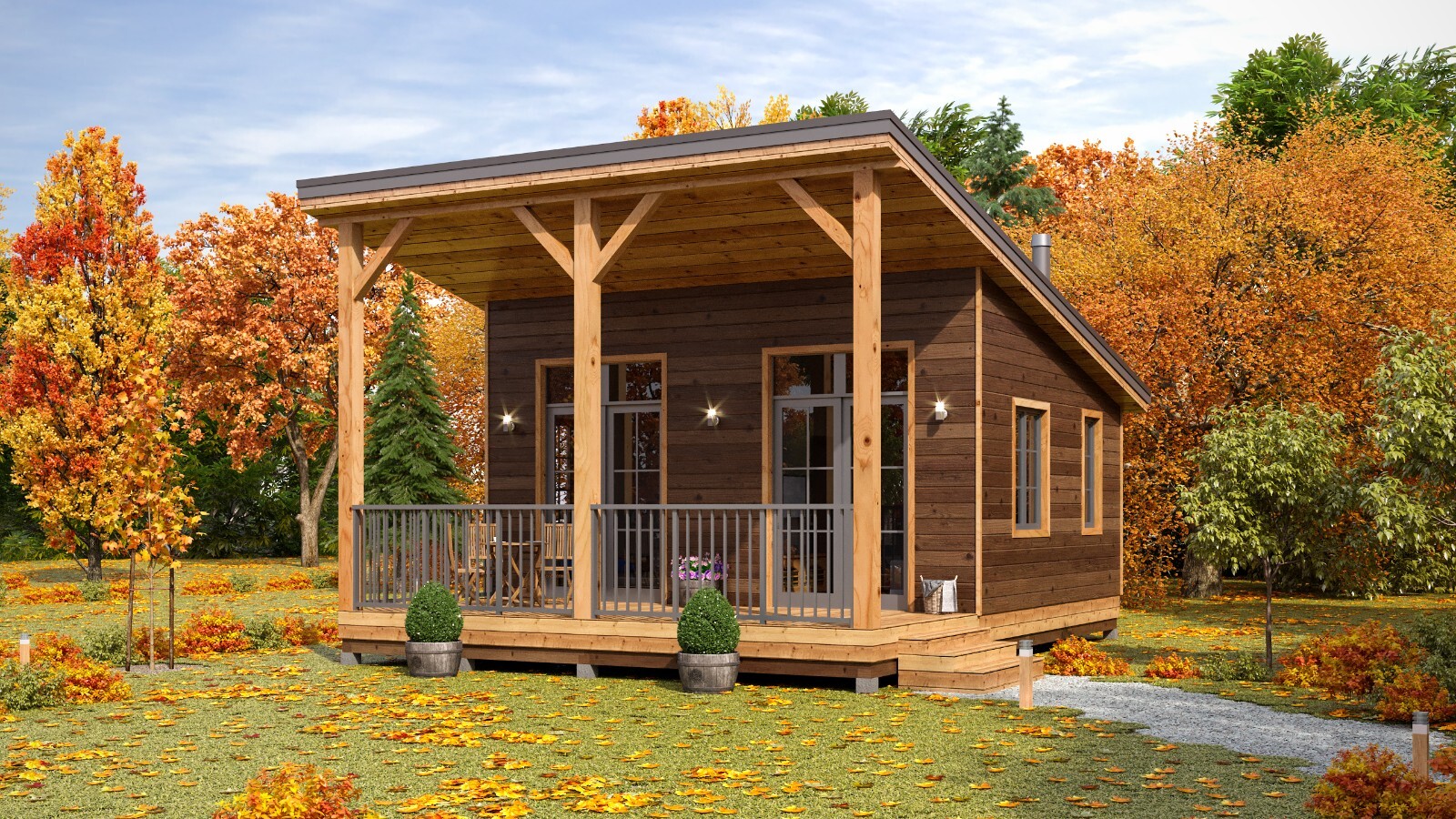 Cozy Charming Tiny House 1 Bed, 1 Bath Architectural Build Plans PDF Download