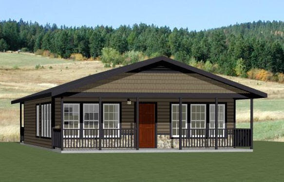 28×36 House — 2 Bedroom 1 Bath — 1,008 sq ft — PDF Floor Plan — Model 2A