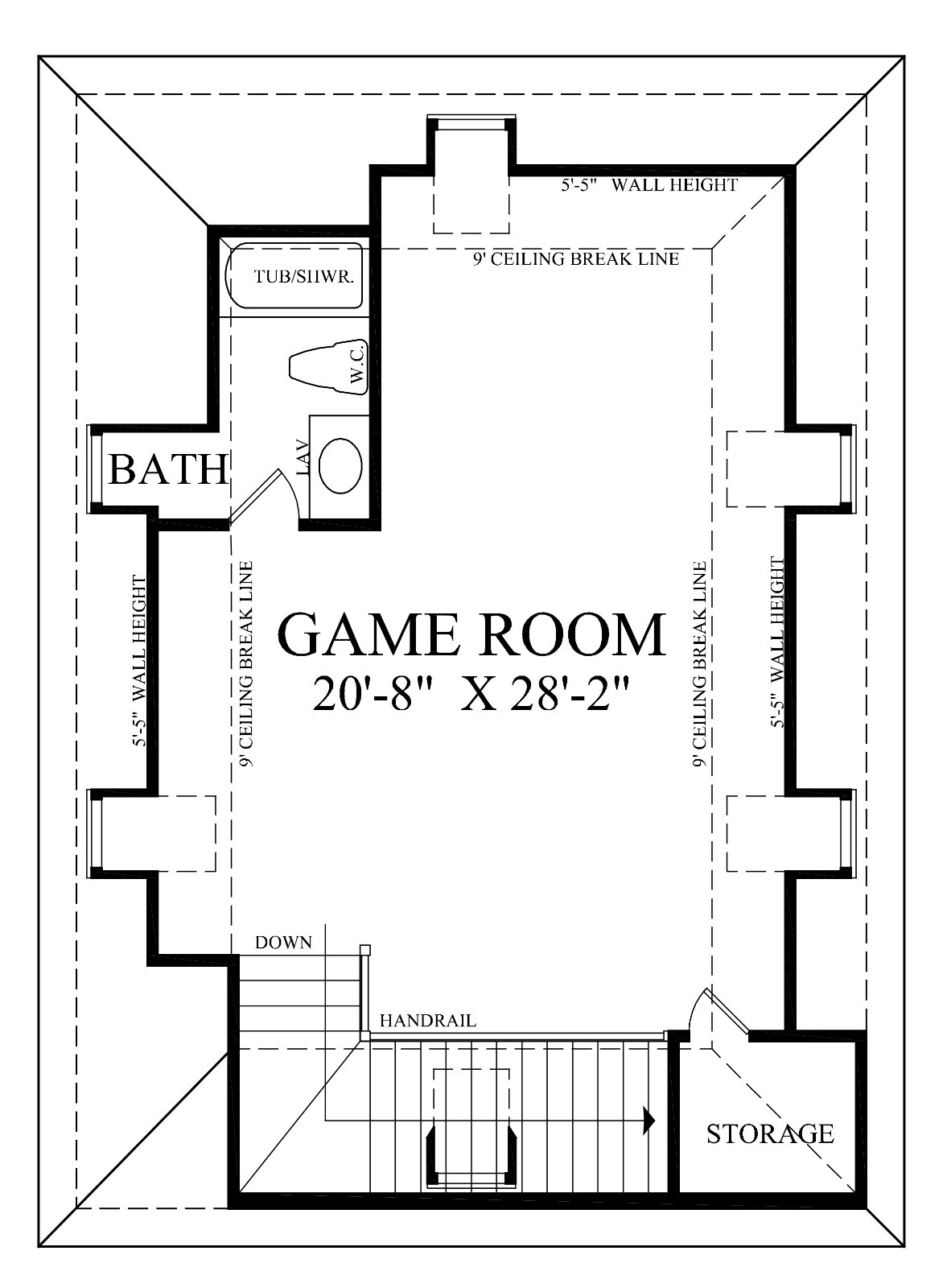 William Poole Designs Home Plans Toy Box Detatched Garage with Game Room