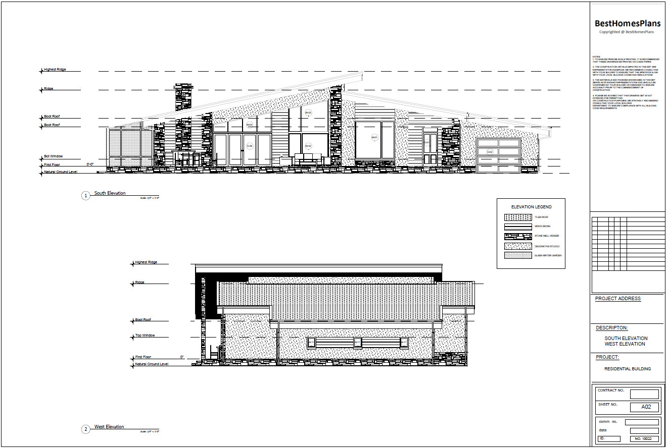 90’x55’ 3 Bed, 2 Bath Garage, Porch, Winter Garden Architect. Plans PDF Download