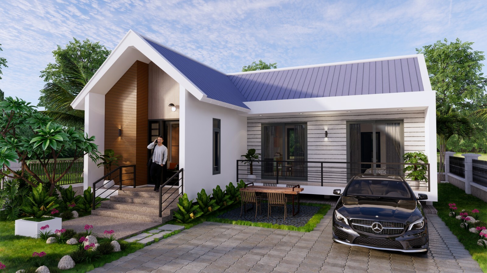 36×34 Feet Modern House Plan 11×10.5 Meter 2 Beds 2 Baths Gable (A4 Hard Copy)