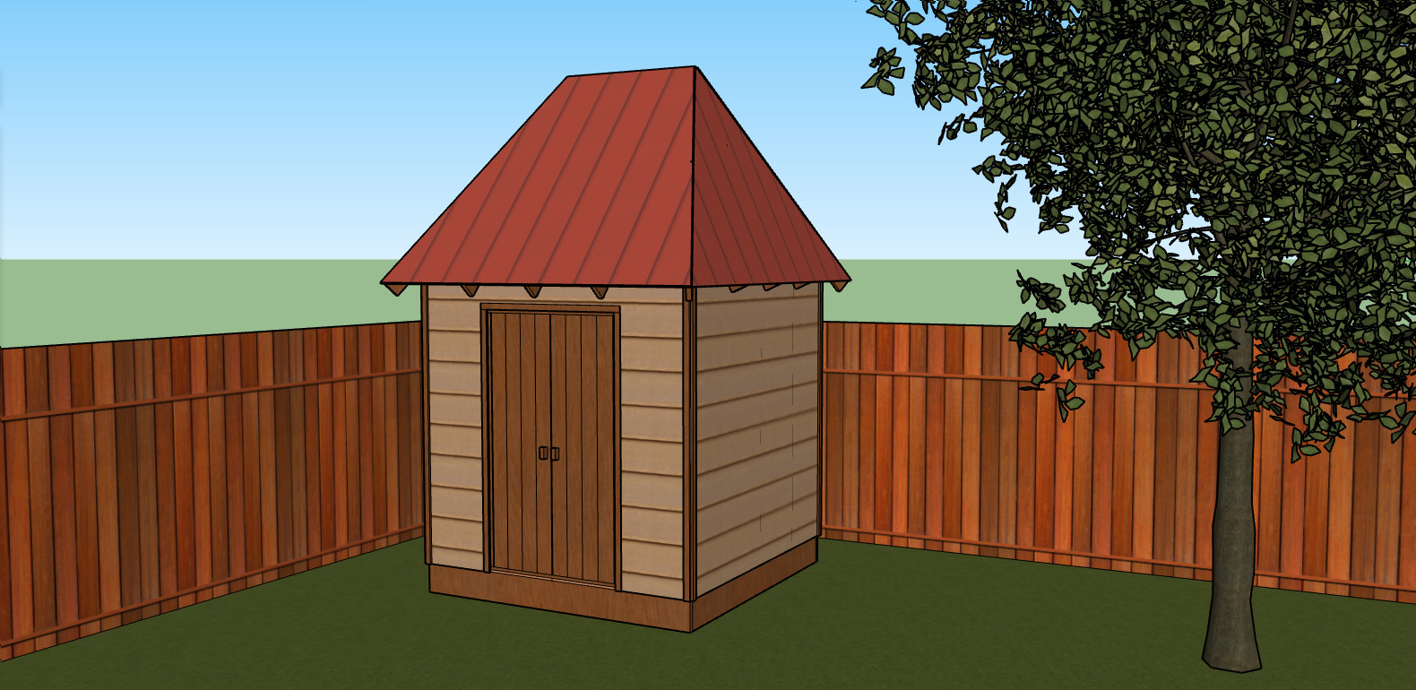 8ft x 8ft Tool Shed Building Plans Hip Roof Blueprints, Lumber list -PDF