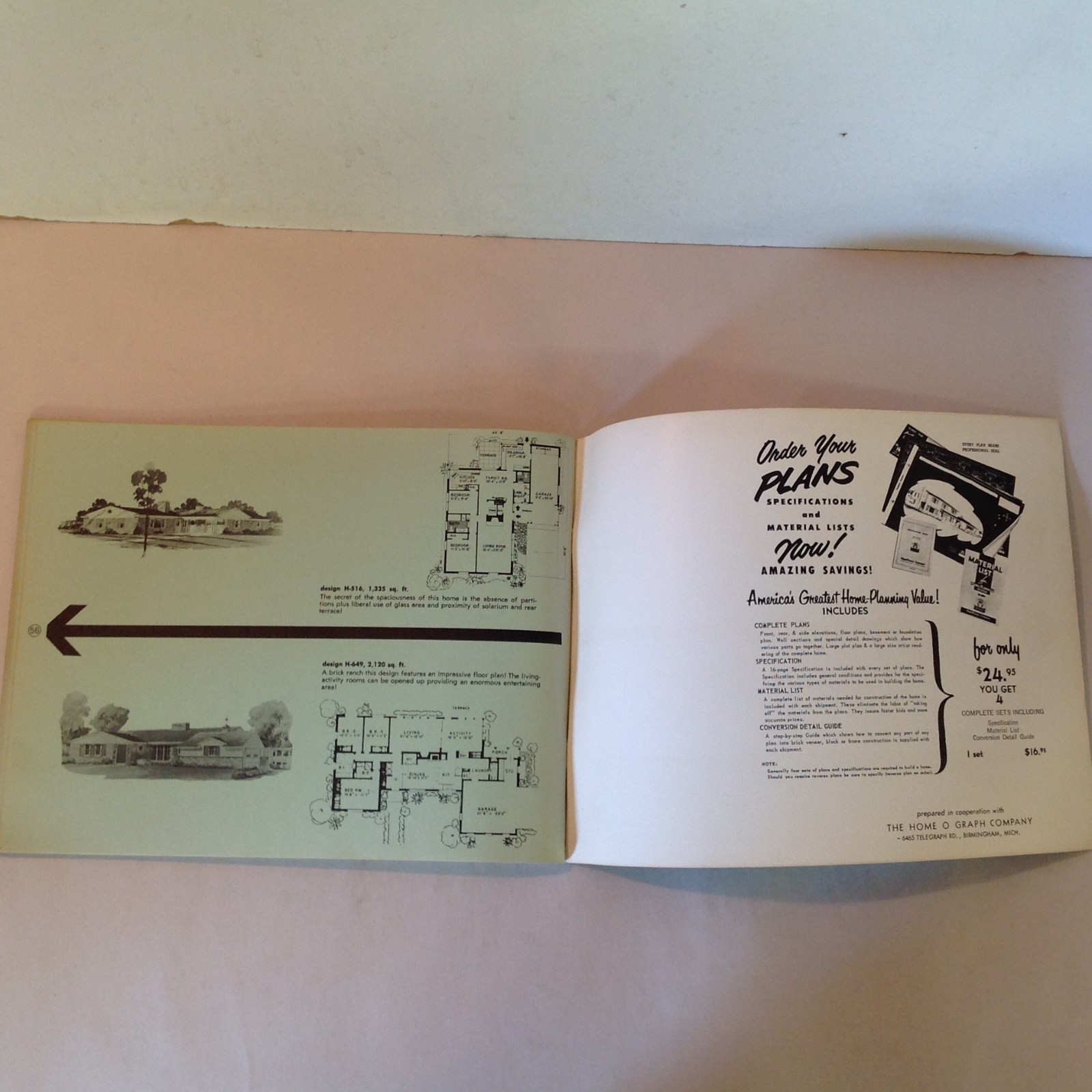 Vintage 1950’s-60’s The Detroit News Parade of Homes 92 Home Designs Booklet MI