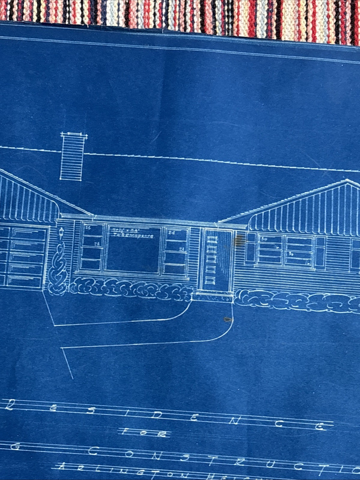 Vintage 1950s Original Blueprints Set – Mid Century Ranch House