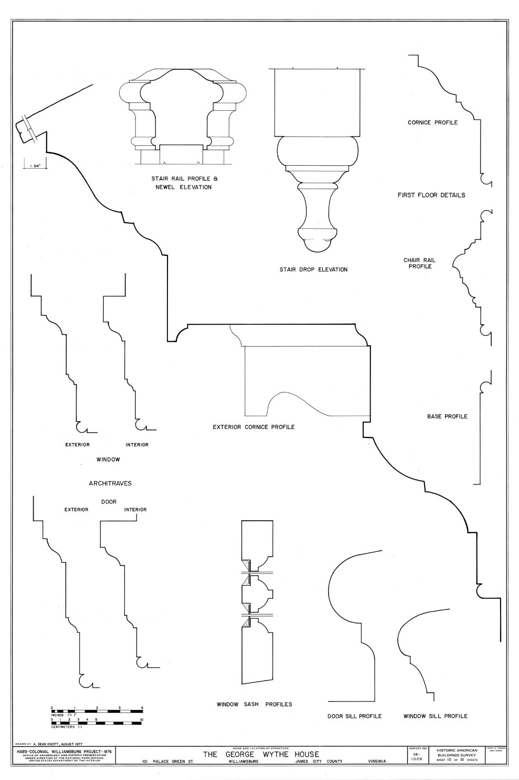 Traditional Brick House, Colonial Williamsburg architectural PRINTED PLANS