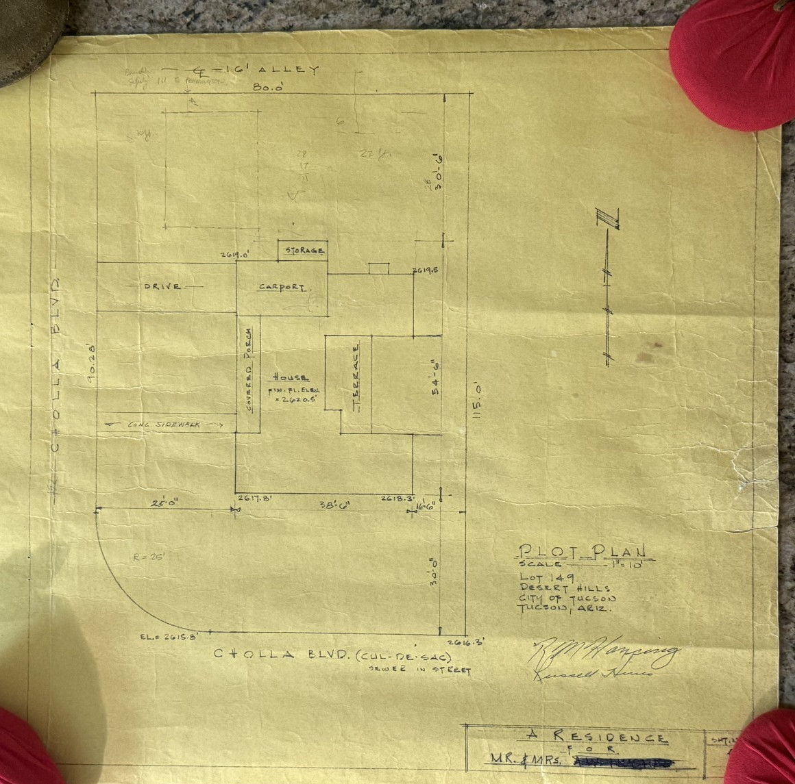 1997 Lot 23 Blueprints/Plans for Tucson Arizona House Donald E Smith Architect