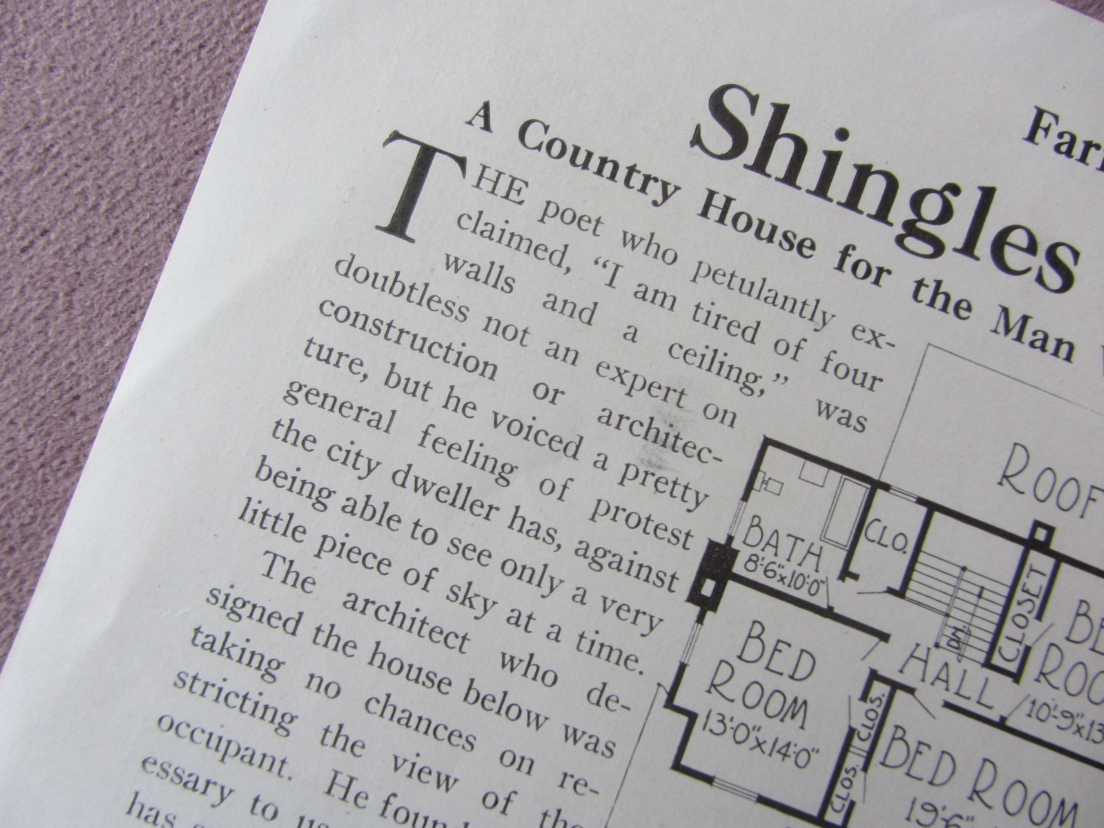 1919 Article * Farm Home Design * Country Farm House Construction Layout