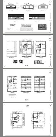 28×36 House — 3 Bedroom 1 Bath — 1,008 sq ft — PDF Floor Plan — Model 1K