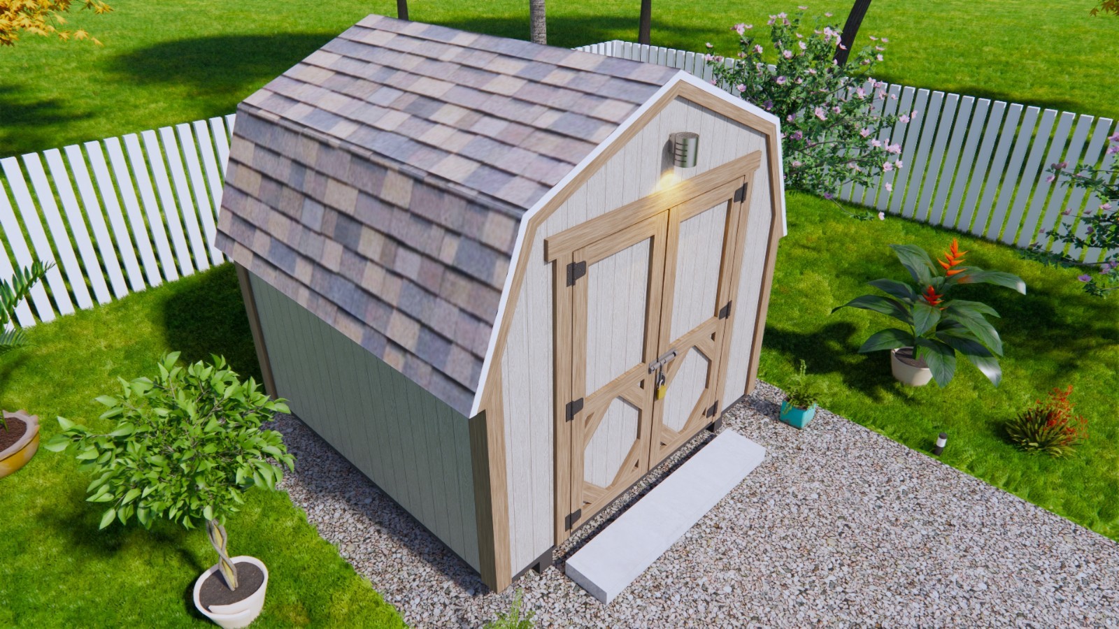 DIY 8×8 Shed Plan (Gambrel Roof Barn) | PDF + Material List + A4 Printed Guide