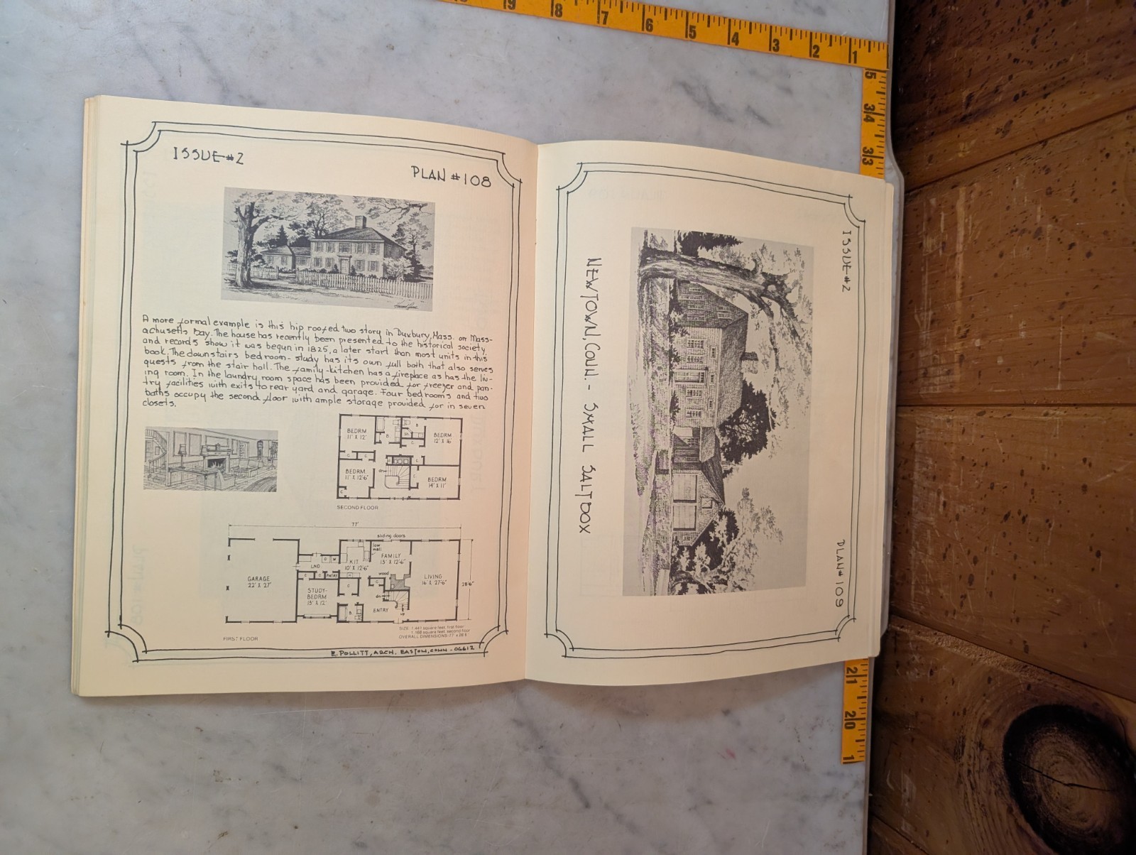 Old Cape Cod Houses and Other Colonials 24 Plans Blueprints by Evan Pollitt PB