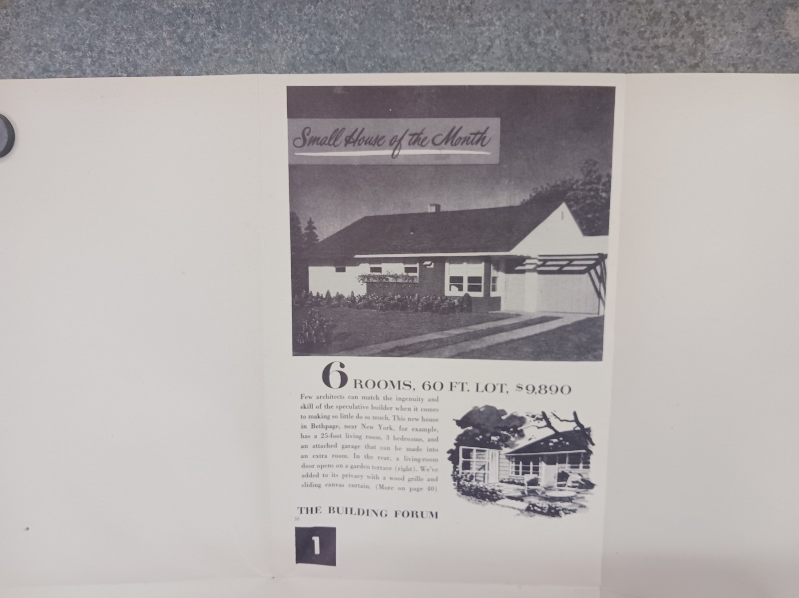 VTG 1940s 1950s 6 Rooms 60 Foot Lot Good Housekeeping House Floor Plan Cottage